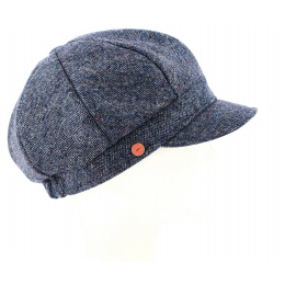 Coco Blue Tweed Newsboy Cap - Mayser