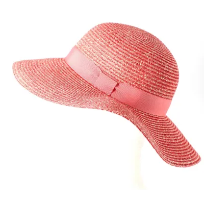 Chapeau Capeline Rhodes Paille Papier Corail- Traclet Reference : 9019 | Chapellerie Traclet