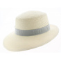 Panama Puyo Cap Natural Straw & Pearl Gray - Traclet