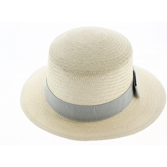 Panama Puyo Cap Natural Straw & Pearl Gray - Traclet