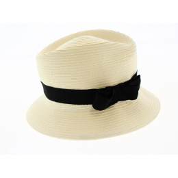 Louisa Woven Paper Cloche Hat in Natural - Traclet