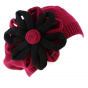 Irma Cotton Beret with Burgundy Flower - BeBeret