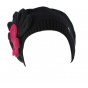 Leïla Cotton Flower Beret Black & Burgundy - BeBeret