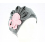 Leïla Cotton Flower Gray & Pink Beret - BeBeret