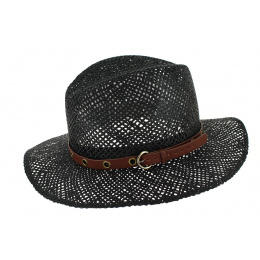 Traveller Thurins Straw Hat Black Paper- Traclet