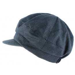 Naupiti Navy Newsboy Cap-Mtm