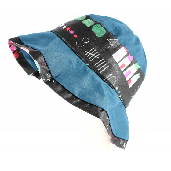Teal Blue Foldable Rain Bucket Hat - Mtm