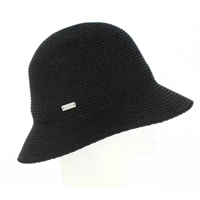 Black Gossamer Straw Cloche Hat - Betmar Reference: 5303 | Traclet Hat Shop