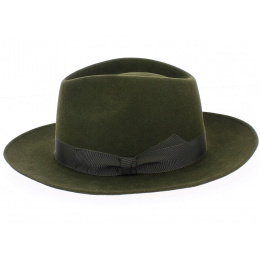 Chenonceau Olive Fur Felt Rally Hat - Traclet