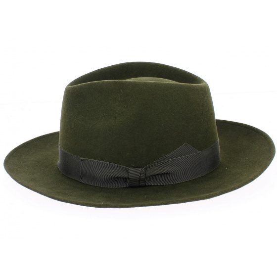 Chenonceau Olive Fur Felt Rally Hat - Traclet
