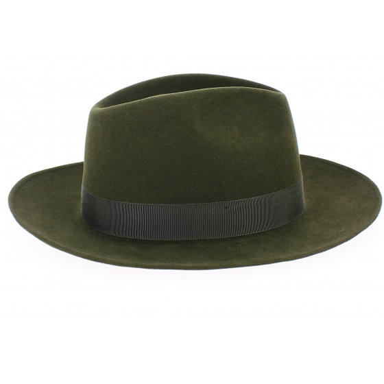 Chenonceau Olive Fur Felt Rally Hat - Traclet