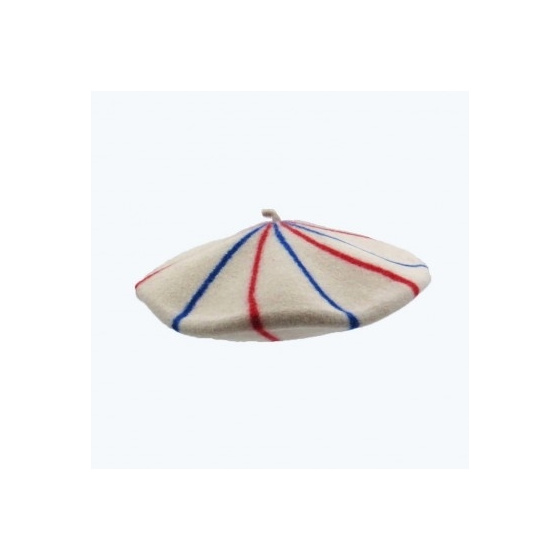 Béret La Marinière Bleu/Ecru/Rouge - le béret français Béret La Marinière Bleu/Ecru/Rouge - le béret français