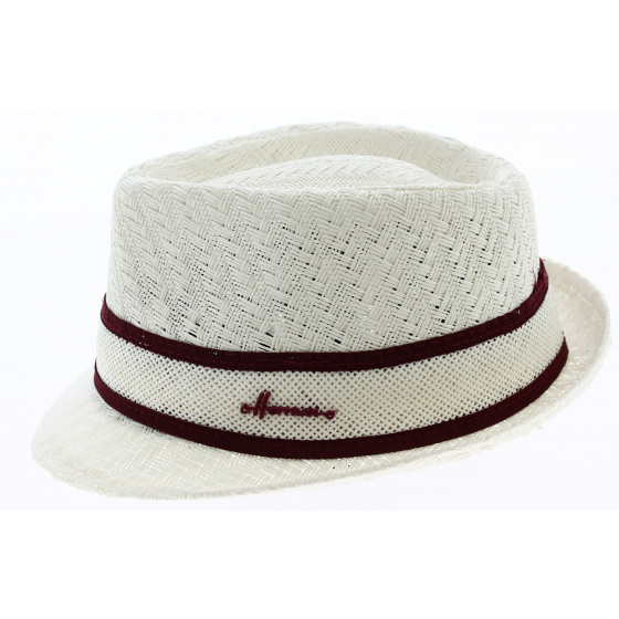 White Paper Straw Don Gio Trilby Hat - Herman