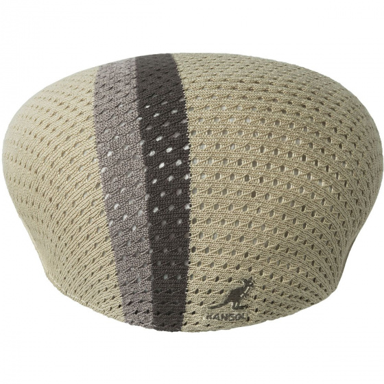 Mesh-Stripe 504 Beige Flat Cap - Kangol