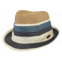Loet Navy Blue Paper Straw Trilby Hat - Barts