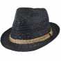 Navy Blue Paper Straw Trilby Bobizi Hat - Barts