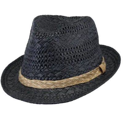 Chapeau Trilby Bobizi Paille Papier Bleu Marine - Barts Reference : 9103 | Chapellerie Traclet