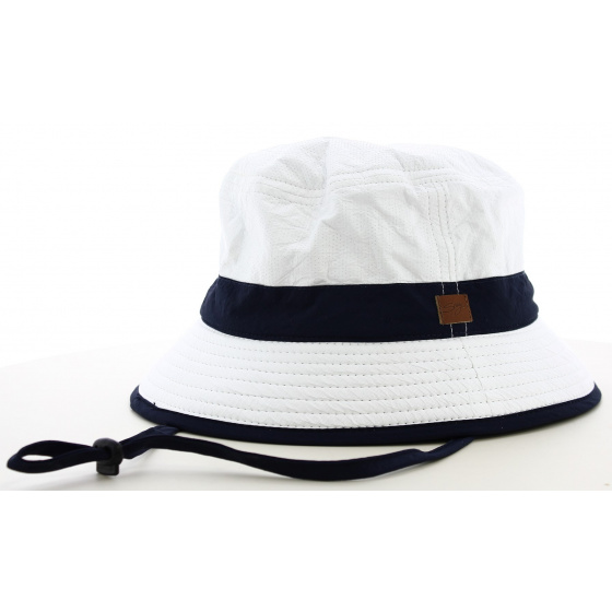 Amaury White & Navy UV-Protective Bucket Hat - Soway