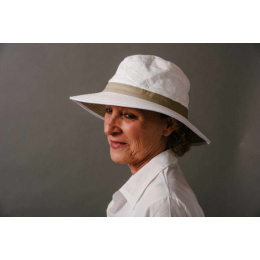 Natural Bob Hat Audenge Beige & White - Soway