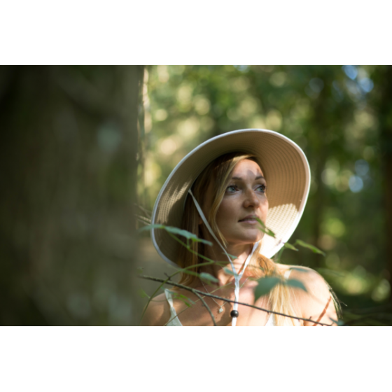 Natural Bucket Hat Asnelles Beige & White - Soway