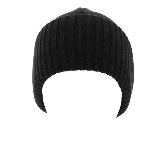 Bonnet de laine à Revers made in France Noir- Traclet