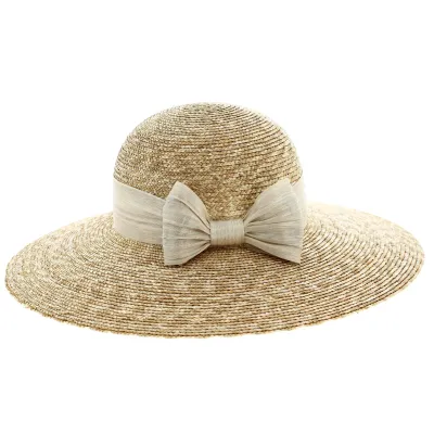 Monique Straw & Bow Couture Wide-Brimmed Hat - Traclet Reference: 3699 | Traclet Hat Shop
