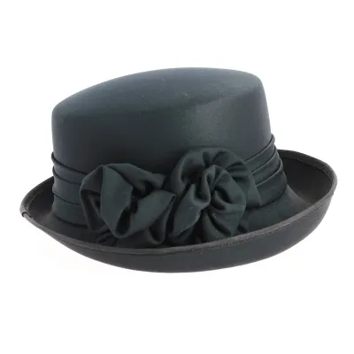 Women's Black Fabric Breton Hat Reference: 404 | Traclet Hat Shop