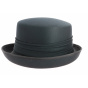 Women's Black Fabric Breton Hat