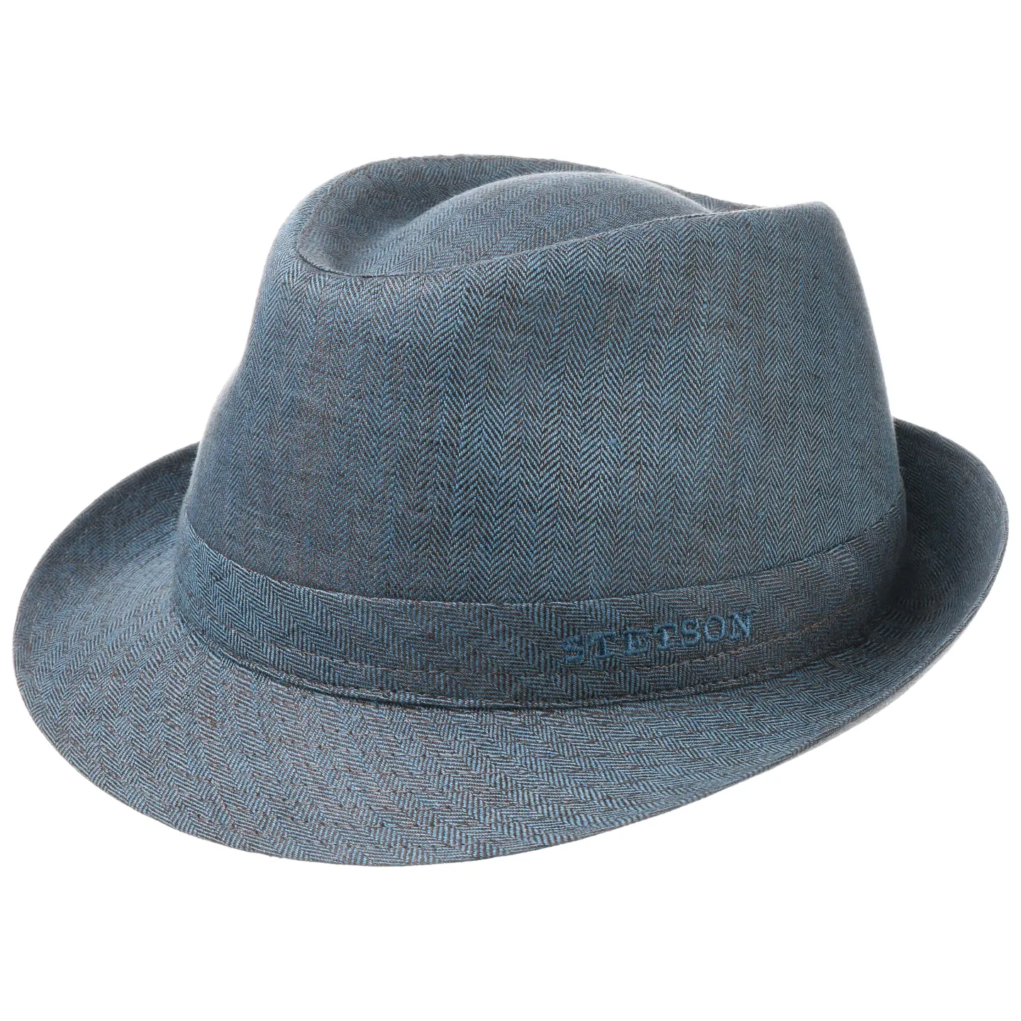 Chapeau Osceola Trilby lin Bleu/Marron- Stetson Reference : 9169 | Chapellerie Traclet