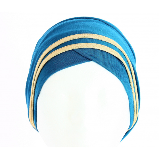 Turban Nubie Turquoise/Or