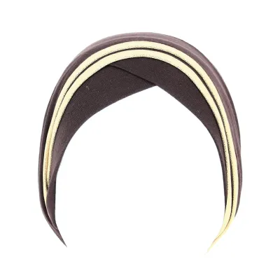 Brown/Gold Nubia Turban Reference: 9173 | Traclet Hat Shop