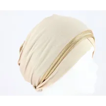 Turban Nubie Beige/Or Reference : 9175 | Chapellerie Traclet