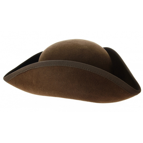 Small Wool Felt Tricorn Brown - Traclet