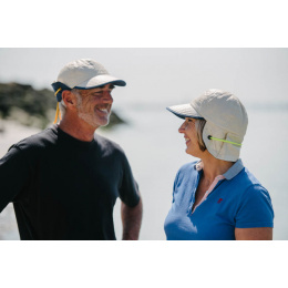 UV Protection Neck Cap by Loïck PEYRON Beige & Navy Blue - Soway
