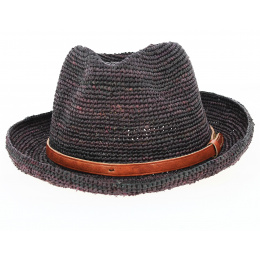 Trilby Hat Raphia Avignon Prune - Traclet