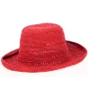 Chapeau breton Raphia Camélia Rouge - Traclet- boutique de chapeau Reference : 8002 | Chapellerie Traclet