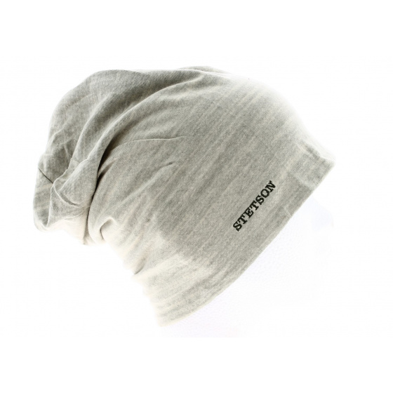 Reversible Gray & Blue Cotton Beanie - Stetson