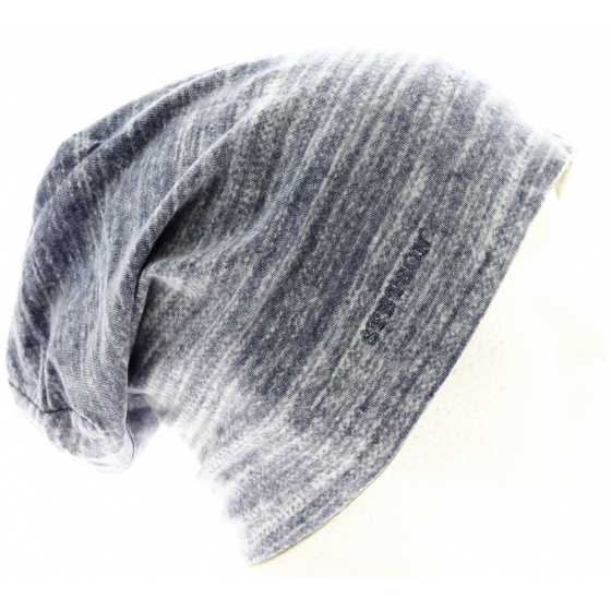 Bonnet Réversible Gris & Bleu Coton- Stetson