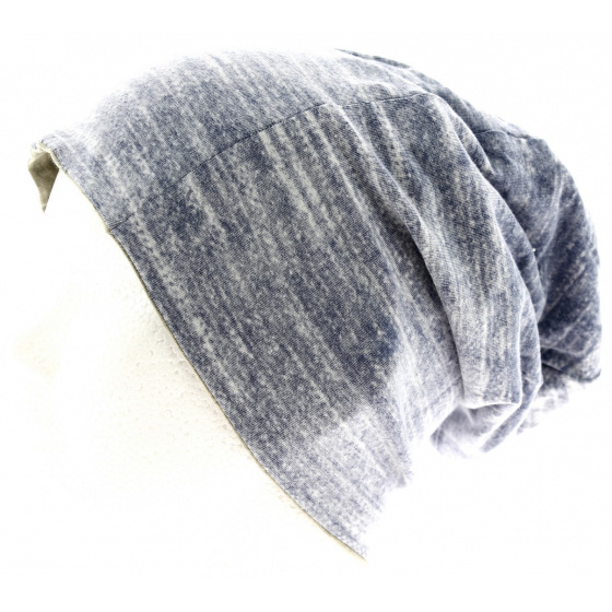 Bonnet Réversible Gris & Bleu Coton- Stetson