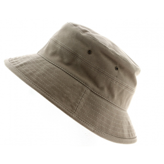 Taupe Cotton Denain Bucket Hat - Traclet