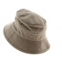 Taupe Cotton Denain Bucket Hat - Traclet