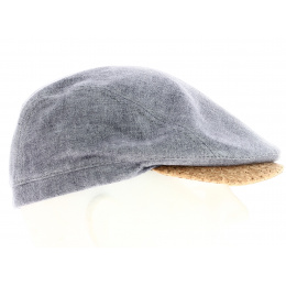 Gray/Blue Linen Sauvain Cap - Traclet
