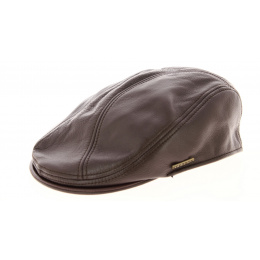 Brown Leather Tanque Flat Cap - Stetson