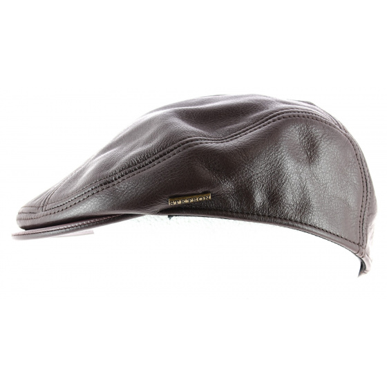 Casquette Plate Tanque Cuir Marron- Stetson