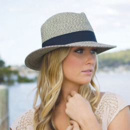 Natural Fiber Hat Beau Beige & Black - UPF 50+ - House Of Ord