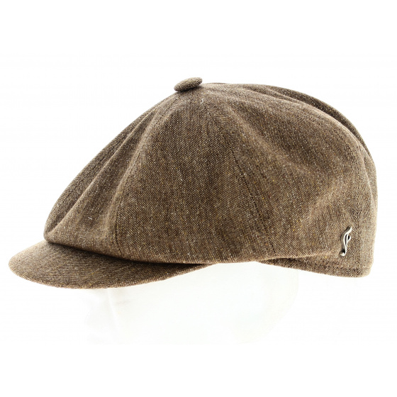 Brown Silk Lavaudieu Newsboy Cap - Fléchet