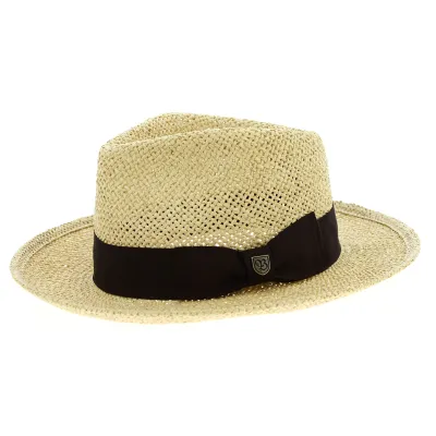 Chapeau Fedora Swindle Paille Papier Naturel - Brixton Reference : 9254 | Chapellerie Traclet