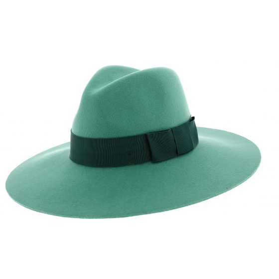 Green Wool Felt Piper Wide-Brimmed Hat - Brixton