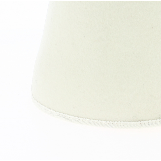 White Wool Felt Clown Cone Hat - Traclet