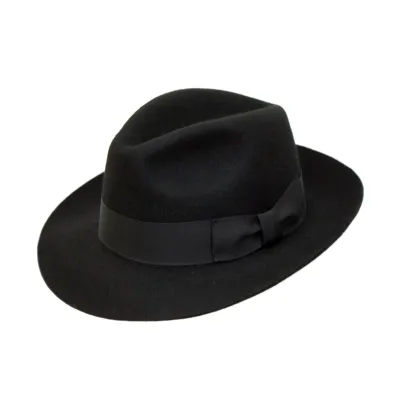 Chapeau Fedora Mayfair Feutre Laine Noir- Traclet  Reference : 9260 | Chapellerie Traclet